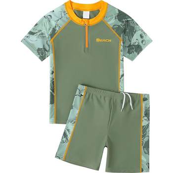 Yuke boys' mid-sized and large children's split sun protection training swimsuit
