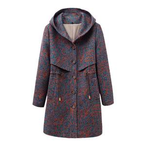 
Middle-aged and elderly people's autumn and winter fashionable woolen jacket for women's new mother's spring trench coat noble and fashionable mid-length top
