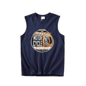 Hong Kong trend brand! HKD399! Stereo digital printing! Washed all -cotton -breathable men's summer casual sweat vest
