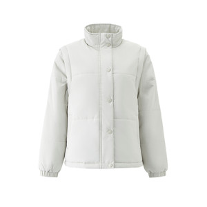 
Giordano stand collar cotton jacket women's new detachable shoulder sleeves two-wear vest jacket 13375647
