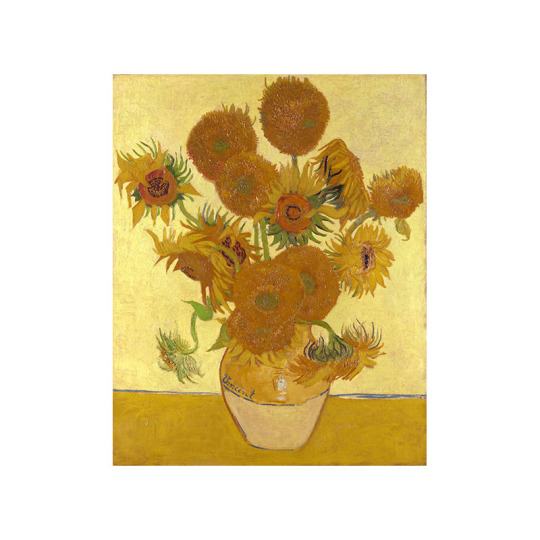絵画　向日葵&薔薇 ゴッホ ひまわり バラ 静物 キャンバス 壁掛けアート - オレンジ