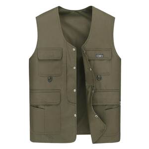 
Dad in spring and autumn outdoor fishing vest middle-aged and elderly horse clip multi-pocket spring horse clip middle-aged men's vest