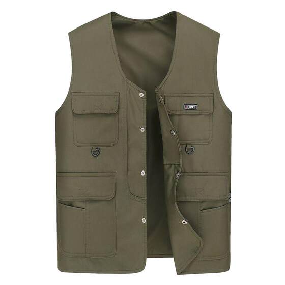 
Dad in spring and autumn outdoor fishing vest middle-aged and elderly horse clip multi-pocket spring horse clip middle-aged men's vest
