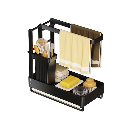 Kitchen Rag Rack Kitchen Rag Rack - Wall-Mounted Sponge Rack for Dishcloth Storage