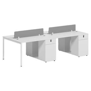
Staff office desk chair combination white simple modern company four-person work station 4 people 2 employee desk office furniture