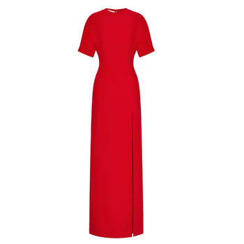 Fashionable long red evening dress skirt
