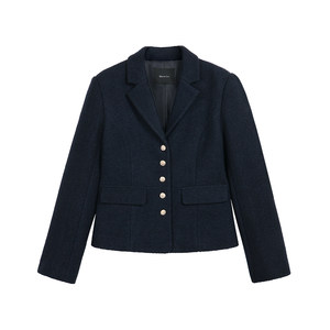 
Maven Lin Gorgeous Qianjin Retro Peel Collar Wool Woolen Jacket Women's Commuting Woolen Short Top
