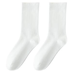 100% cotton socks women's summer thin mid-tube socks 2026 new hot style anti-odor boneless postpartum white pile socks