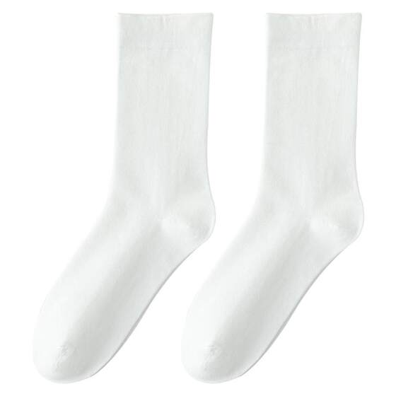 100% cotton socks women's summer thin mid-tube socks 2026 new hot style anti-odor boneless postpartum white pile socks