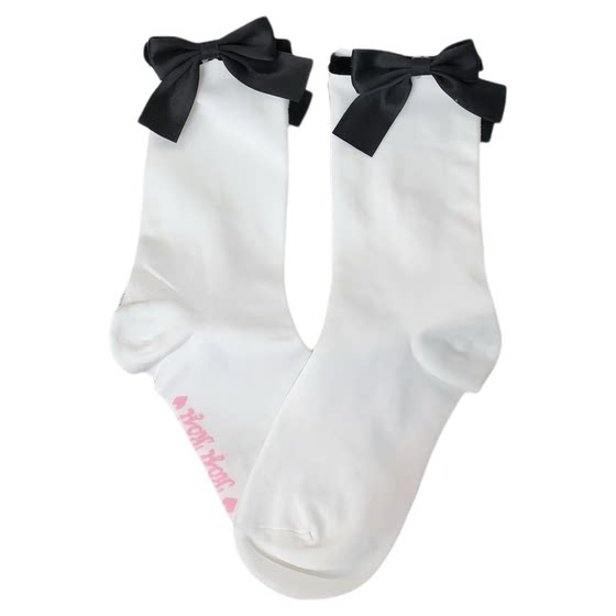 
Roji doll sense Lolita socks women's autumn bow mid-calf socks Lolita lace cotton socks sweet