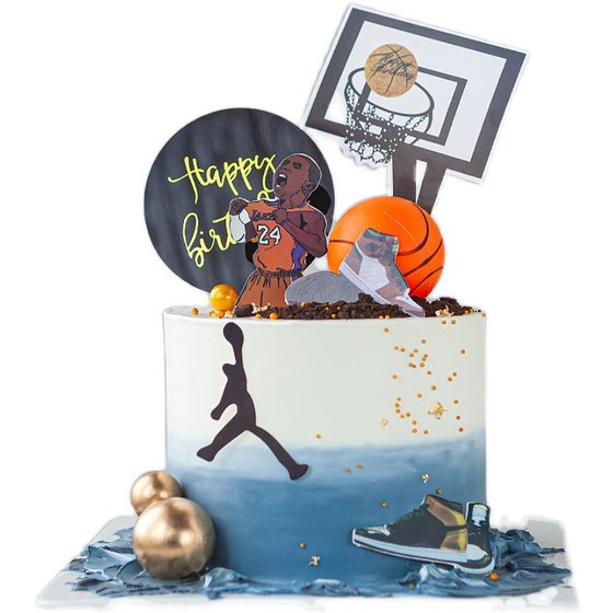 
Cake decoration mini basketball ball frame sneakers dunk basketball card insert male god birthday party baking ornaments