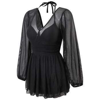 Yimeishan long-sleeved slimming one-piece swimsuit for women