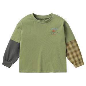 
Boys' pure cotton fake two-piece long-sleeved T-shirt spring 2026 new spring and autumn children's clothing children's baby bottoming shirt top