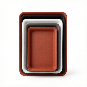 Frosted resin thickened plastic rectangular flower pot tray pot holder water tray base flower tray deepened balcony succulent