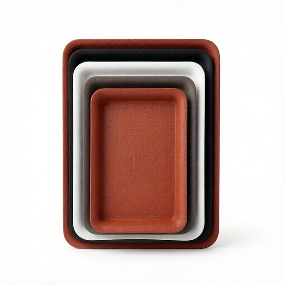 Frosted resin thickened plastic rectangular flower pot tray pot holder water tray base flower tray deepened balcony succulent