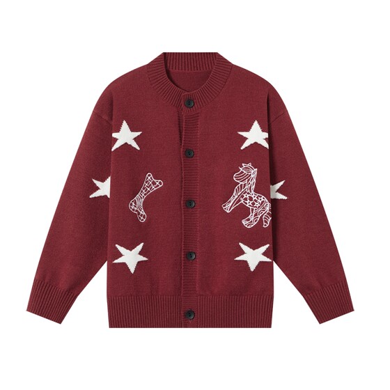 
Duojia boys' cardigan sweater jacket 2026 spring and autumn new style children's embroidered knitted top trendy