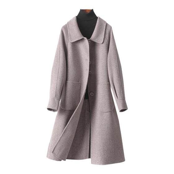 
Double-sided wool coat women's medium-length square collar Korean style loose woolen woolen coat 2026 spring and autumn new woolen coat