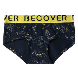 German Shuya underwear women's pure cotton flat trousers fashion printing girl medium low waist four-corner pants E1-17761
