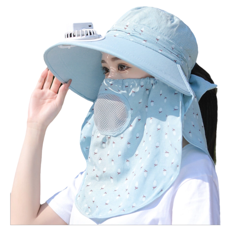 防晒口罩一体帽子夏季女遮阳帽遮脸防紫外线太阳帽子新款防风春天-Taobao Singapore