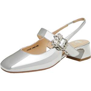 
Tata her silver empty back sandals feminine elegant fashion sandals temperament Mary Jane new 7XR08AH4