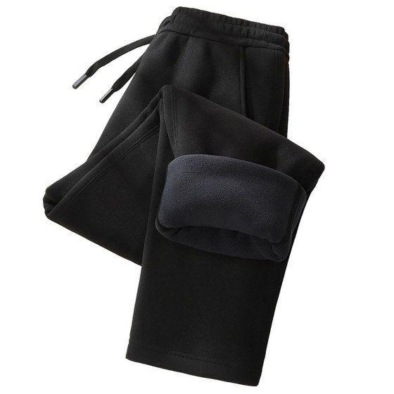 
Luo Meng middle-aged men's sweatpants dad winter wear new pure cotton pants plus velvet thickened winter warm casual trousers