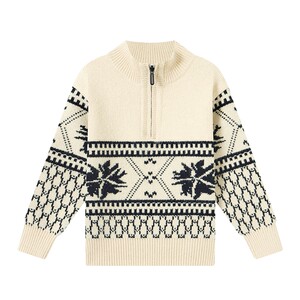 
Duojia boys sweater sweater half zipper 2025 new autumn and winter children's Fair Isle top