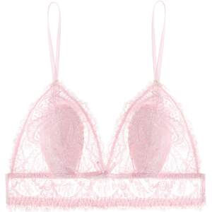 
Curious Miss French underwear for women lace bra set triangle cup without steel ring rabbit ear cup mulberry silk pure desire