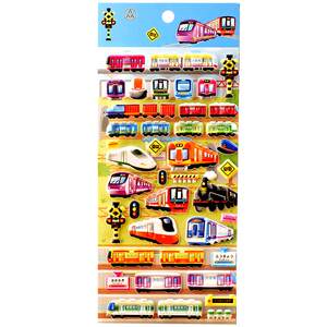 
Children's stickers transportation construction vehicle train car three-dimensional 3d bubble baby boy kindergarten paste art