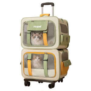 
Cat bag trolley case, portable large-capacity cat backpack, flight case, two multi-cat and dog car pet bag