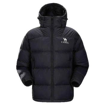 
Camel Black Diamond 5 Men's Down Jacket Windproof Waterproof Bread Coldproof Clothes Fashion Hooded Short Jacket Autumn and Winter Men