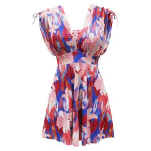 Large size swimsuit female Xia Fat mm covered with a thin and sexy swimwear split two -piece set of loose steel gathered hot spring clothes