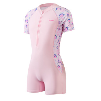 Girls swimsuits children's one-piece flat corner children's professional