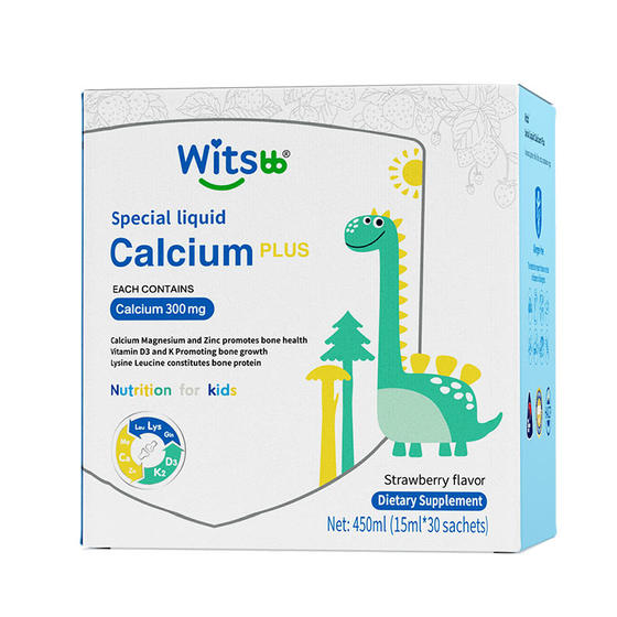 
witsbb Jianminsi small blue strips lysine calcium magnesium zinc children's calcium containing D3K2 baby liquid calcium 30 strips/box