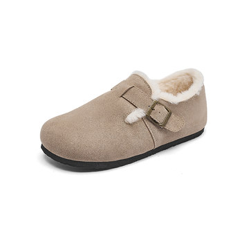 
Daphne all-inclusive Birkenstock shoes for women 2025 winter new plus velvet thickened pregnant women one-legged single shoes snow cotton shoes