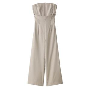 
SNIDEL spring and summer strapless waistband tie high waist wide-leg casual jumpsuit SWFO241221