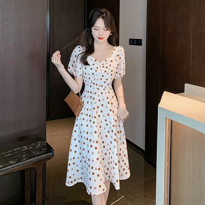 taobao agent Summer dress, advanced fitted brace, long skirt, plus size, bright catchy style, high-quality style, french style, maxi length
