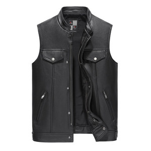 
Genuine leather vest men goat leather jacket riding vest chaos son motorcycle vest broken code 00-09