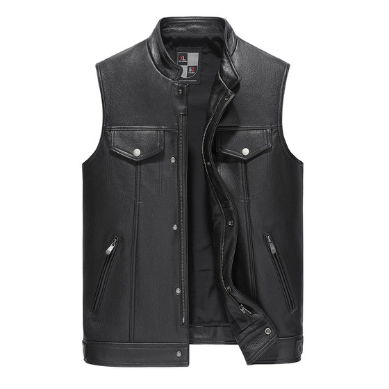 
Genuine leather vest men goat leather jacket riding vest chaos son motorcycle vest broken code 00-09