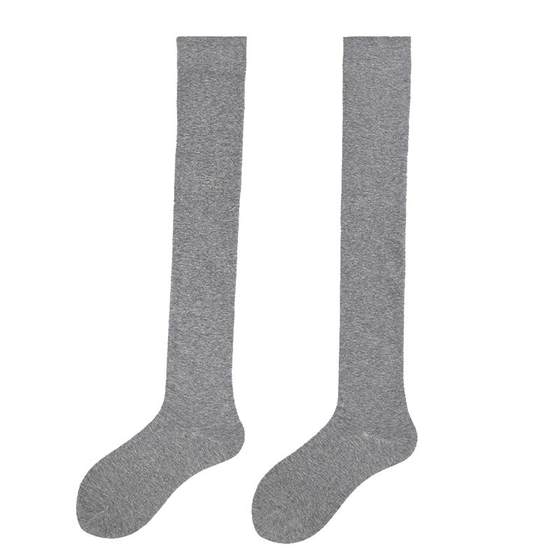 Pressure stovepipe calf socks black and white gray knee socks long socks women's cotton mid-calf knee socks slimming pile socks