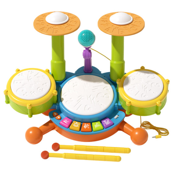 
Children's drum toys percussion instruments Baby hand beating drums infant hand beating drums 4 small drums 1-3 years and 6 months
