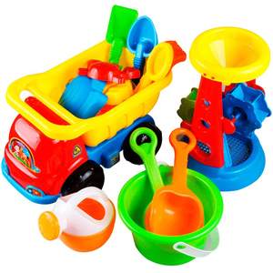 Children's beach toy car set bucket, sand digging, shovel, play sand, babies, baby girl and girl tools, Cassia