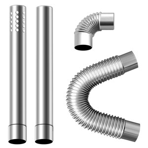 
60mm diameter kitchen gas water heater accessories stainless steel exhaust pipe elbow anti-backdraft check aluminum foil tape
