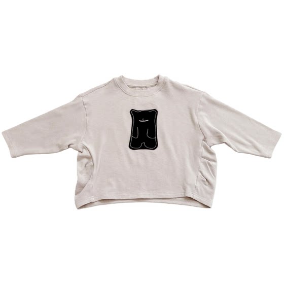 
Comfortable elastic cotton ~ Boys Korean version cartoon patch long-sleeved T-shirt 2026 spring new baby loose top trend