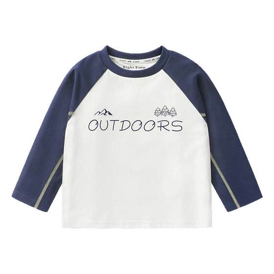 
Right European children's long-sleeved T-shirt boys' bottoming shirt spring and autumn new children's clothing girls' letter cartoon inner top