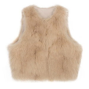 Women's autumn and winter new imitation fox fur vest short loose fluffy jacket slim fit slim horse clip