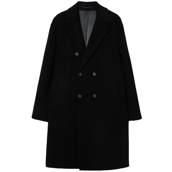 
Jack Jones spring men's woolen coat texture sheep fashion pure wool double-breasted Chester coat long coat