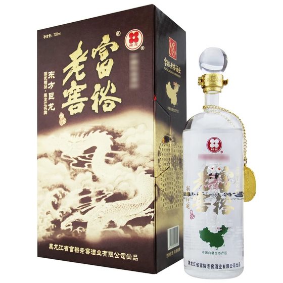 包邮4瓶价格 富裕老窖白酒 东方巨龙 43度 700ml/4瓶桂花礼盒装