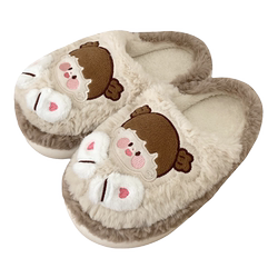 Thin strips of cute warm little gloves and cotton slippers for men and women
