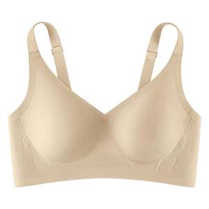 菇娘家兔耳杯红色内衣女大胸显小本命年聚拢无痕新款结婚女士文胸