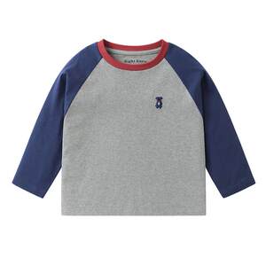 
Right European boy's long-sleeved T-shirt contrasting color girls' base shirt children's inner wear casual and fashionable spring and autumn new children's clothing